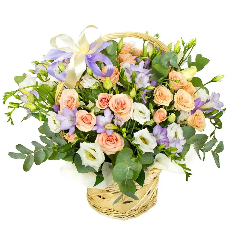 Корзина с цветами Скорое свидание